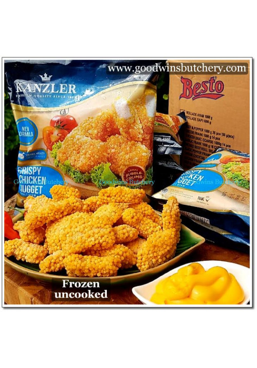 Chicken processed NUGGET CRISPY BUBBLE CRUMB extra meaty frozen KANZLER 450g
